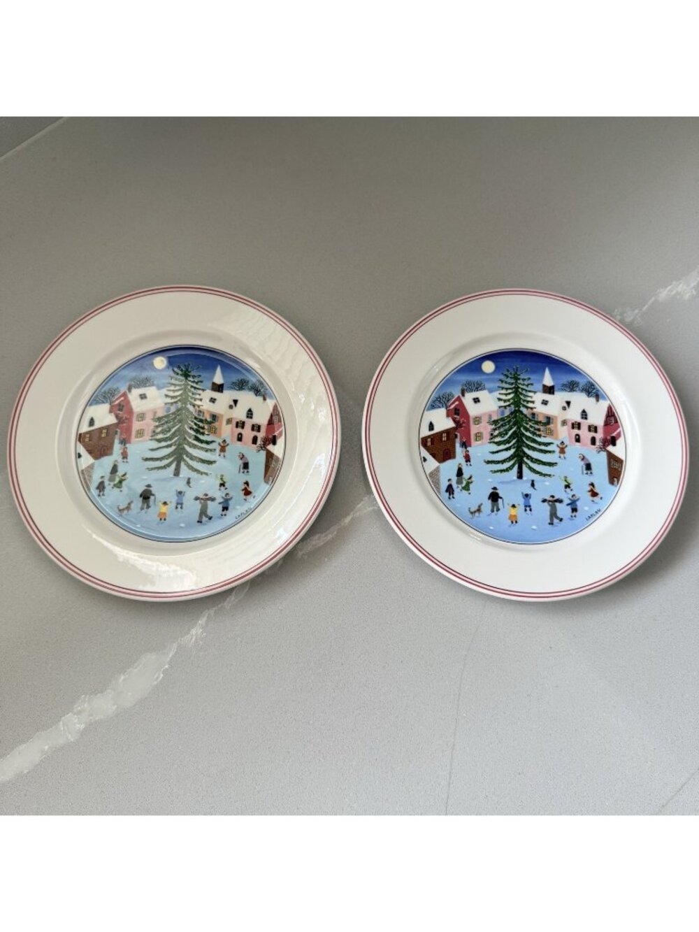 Villeroy Boch Naïf Christmas Set Of 2 Appetizer Starter Plates Luxembourg NEW